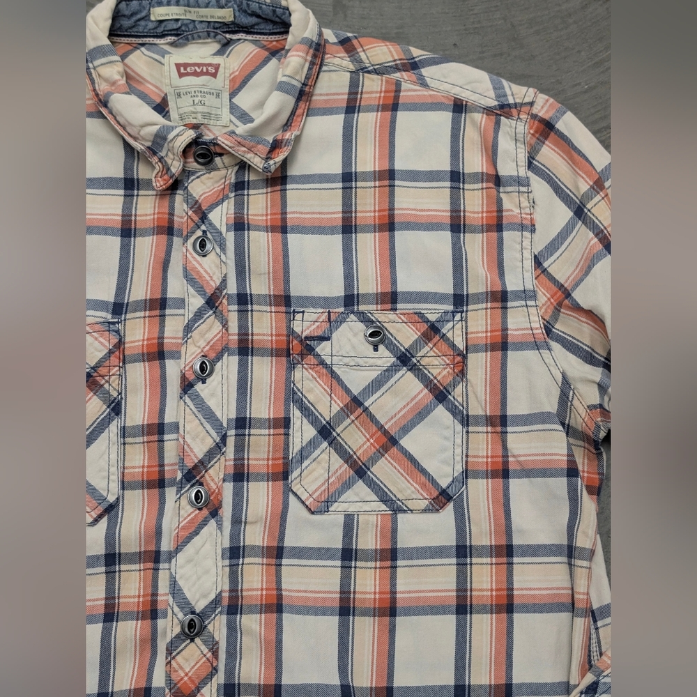Levi's Plaid Shirt - Red and Blue, Large